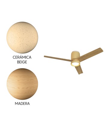 CERAMICA M * PLAFÓN / VENTILADOR  - CERÁMICA BEIGE + MADERA